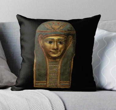 Golden mask cushion_redbubble