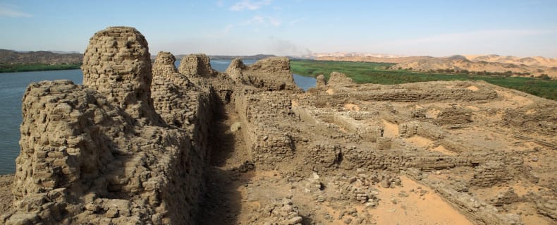 A view across the substantial remains at the fortress of Shalfak