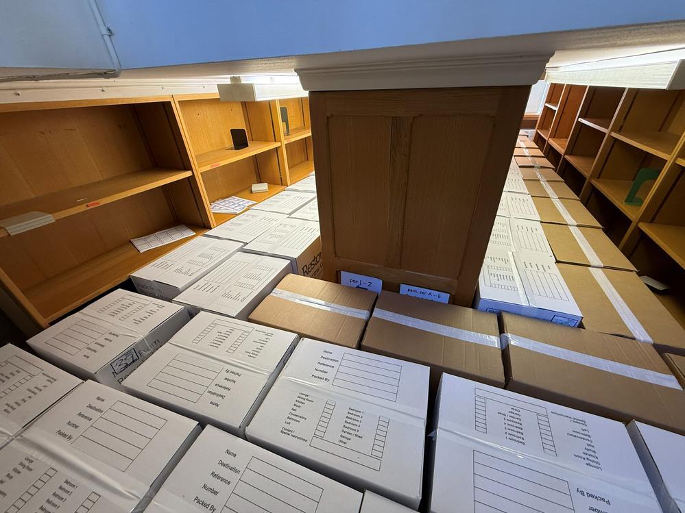 A New Chapter for the EES Library_Boxes downstairs